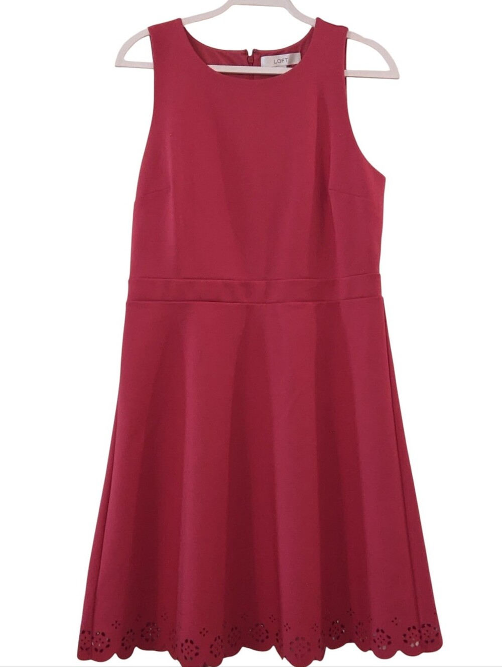 LOFT Sleeveless Dress Structured Fit and Flare Rose Pink Size 10